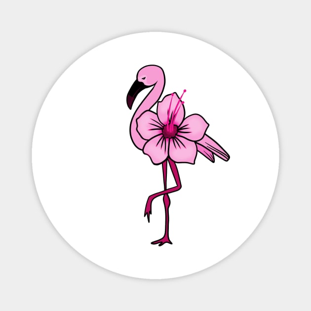 Flamingo Floral, Hawaiian Flower, Love Flamingos Magnet by logiamerch